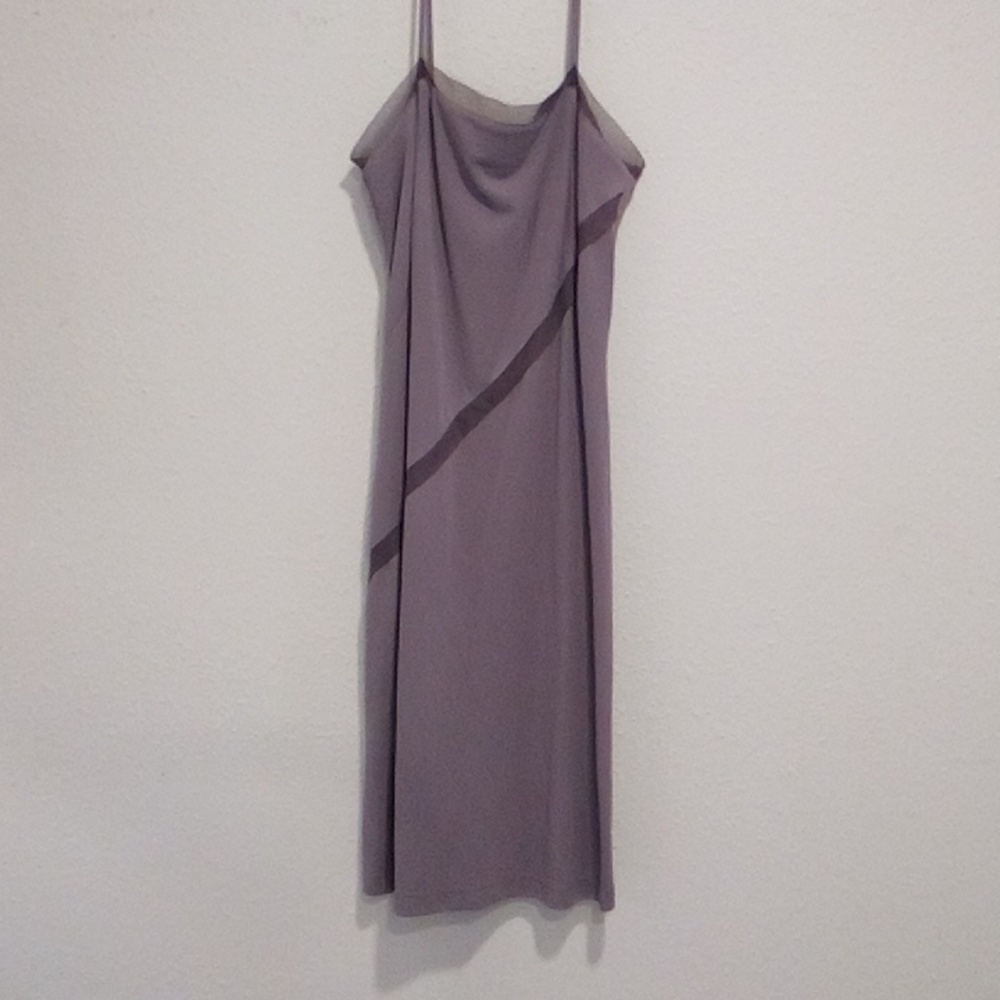 BCBG dress, size M, taupe, rayon/polyester dress